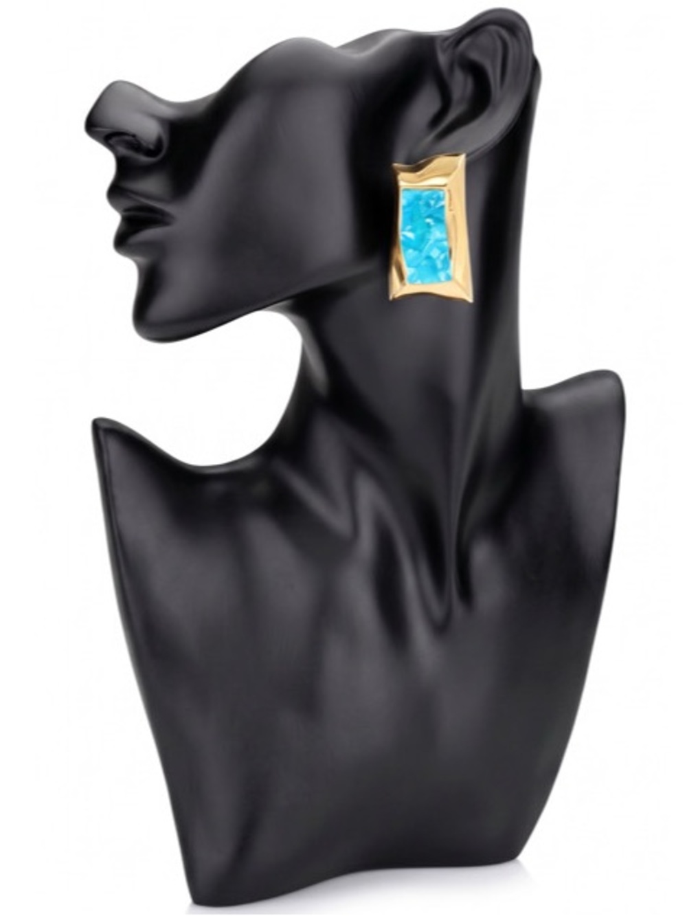 NWT Resin Geometric Rectangle Shaped Statement Earrings